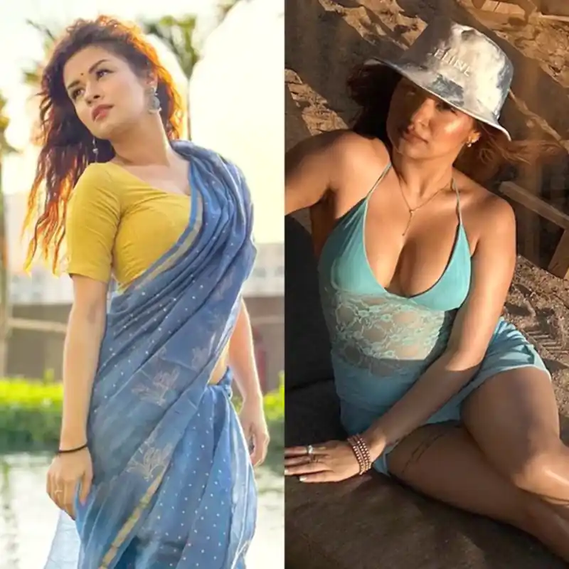 avneet kaur saree swimsuit cleavage busty indian actress