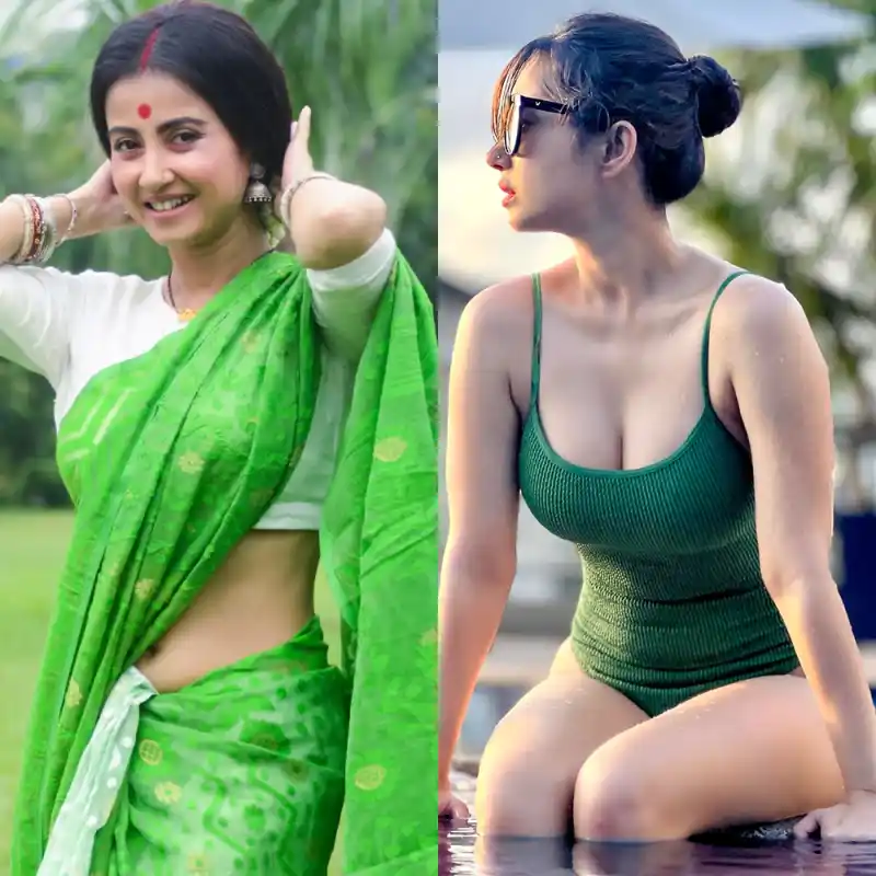 monami ghosh saree swimsuit bengali hot actress