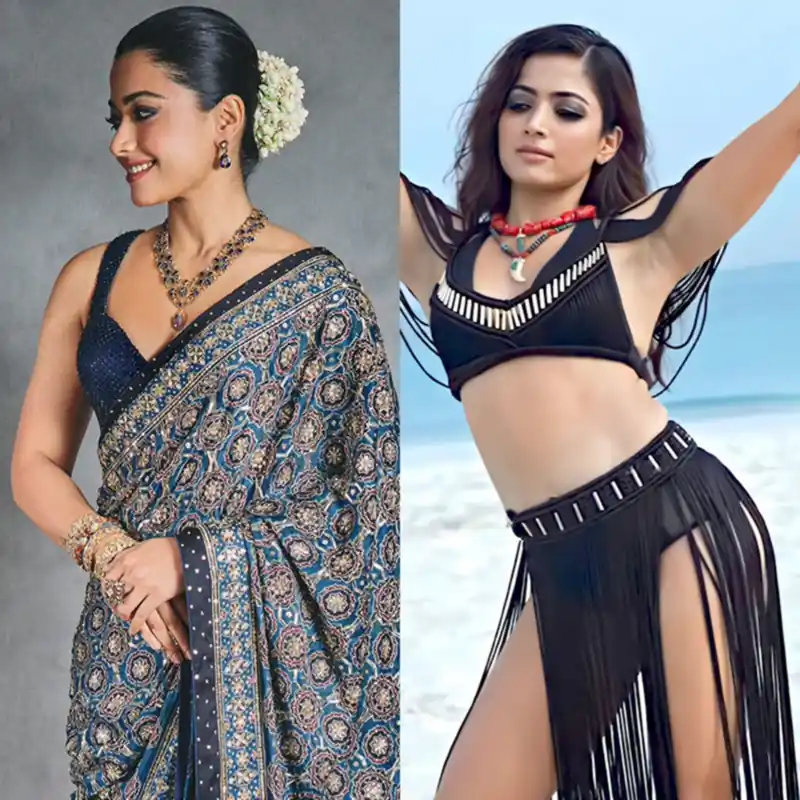 rashmika mandanna bikini saree pushpa actress