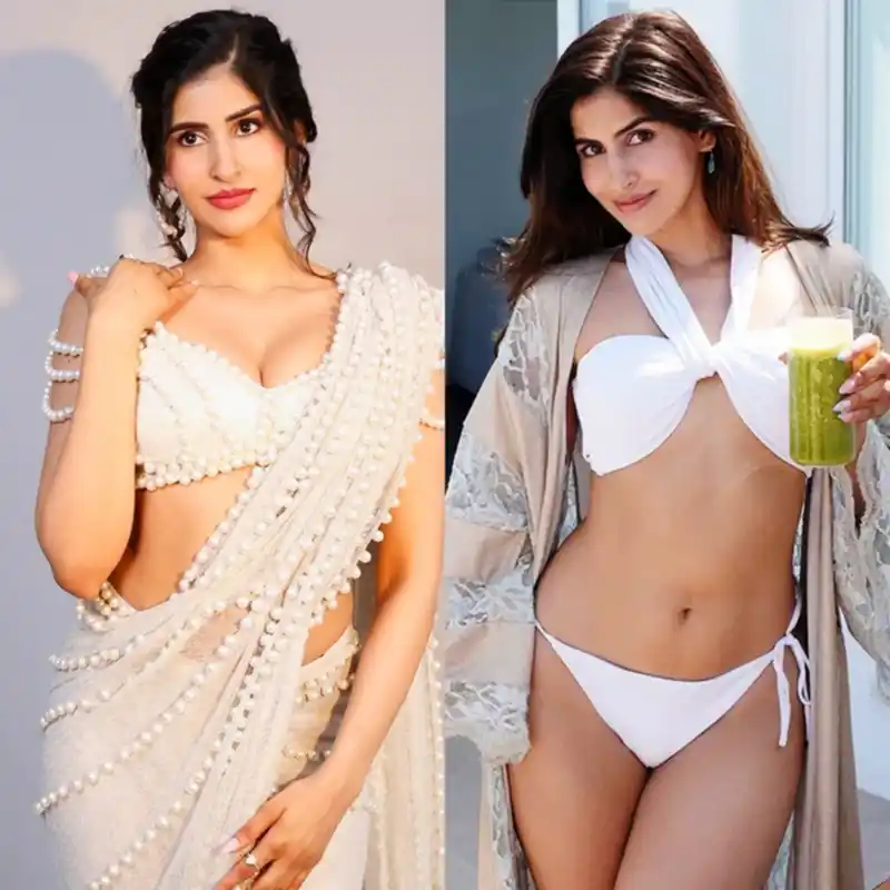 sakshi malik bikini saree white indian model actress