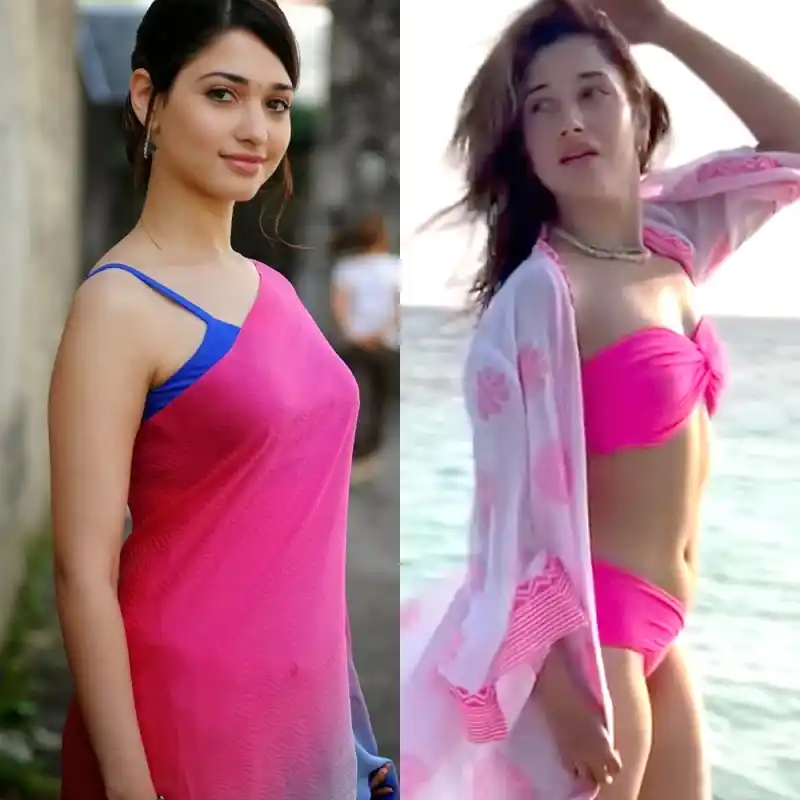 tamannaah bikini saree navel curvy actress stree