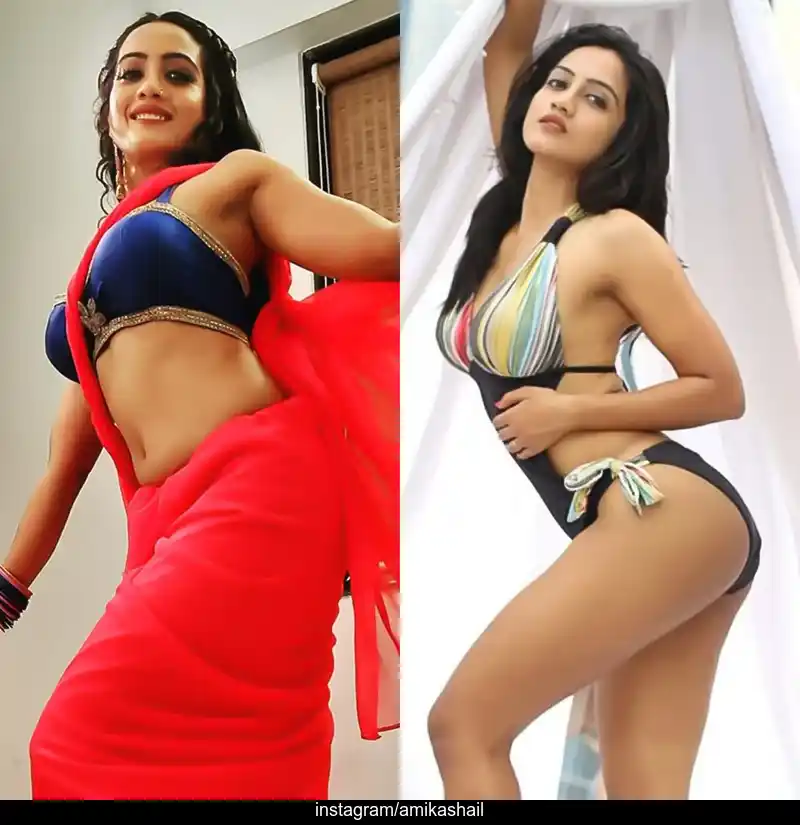 amika shail bikini saree ullu app actress