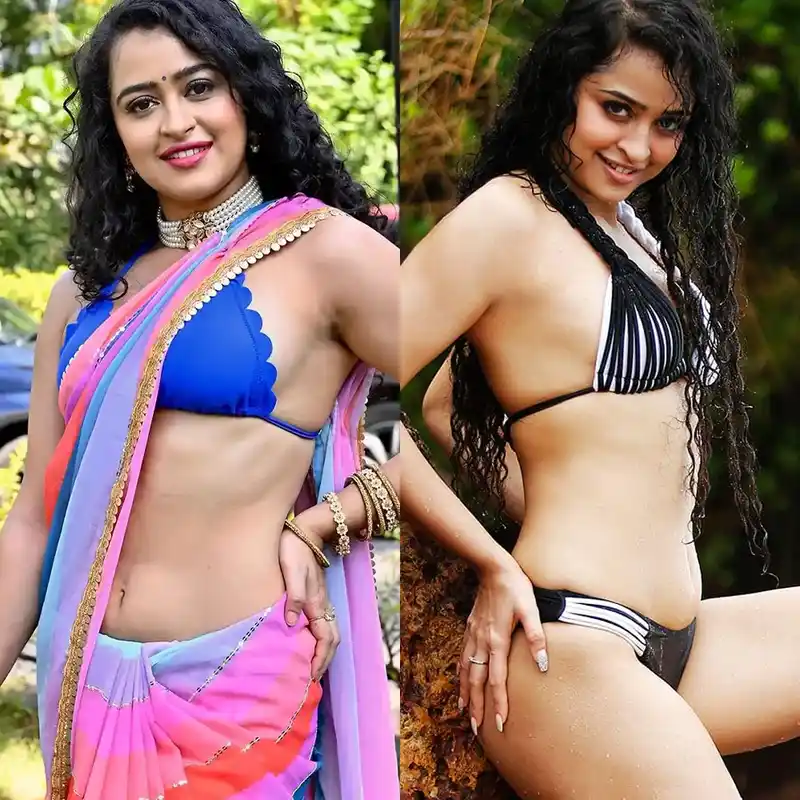 apsara rani bikini saree sexy body dangerous actress