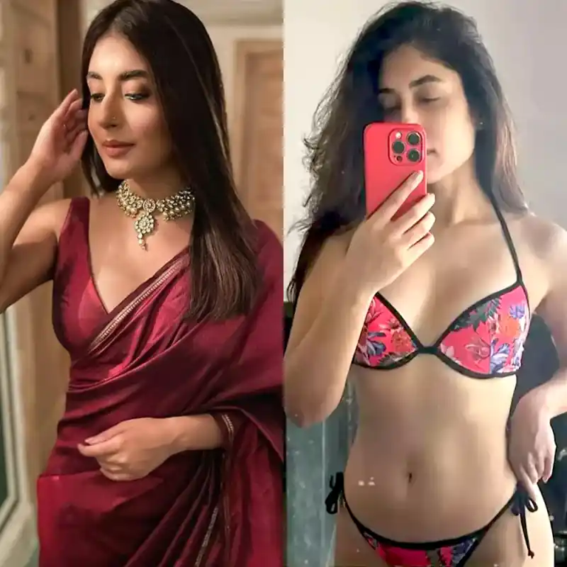 kritika kamra bikini red saree sexy body gyaarah gyaarah actress