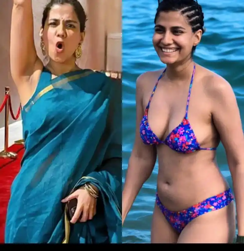 shreya dhanwanthary bikini saree armpit sexy body family man actress