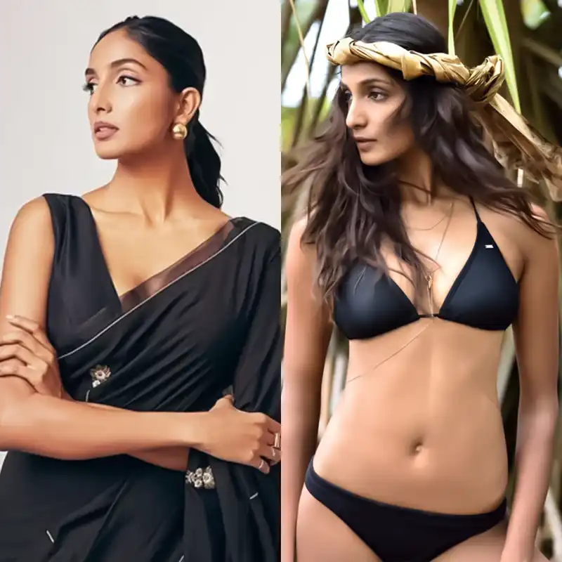 aishwarya sushmita bikini sexy body black saree