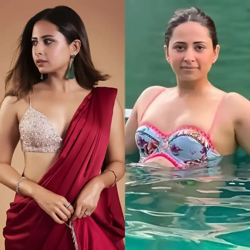 sargun mehta bikini saree tiny blouse hot actress