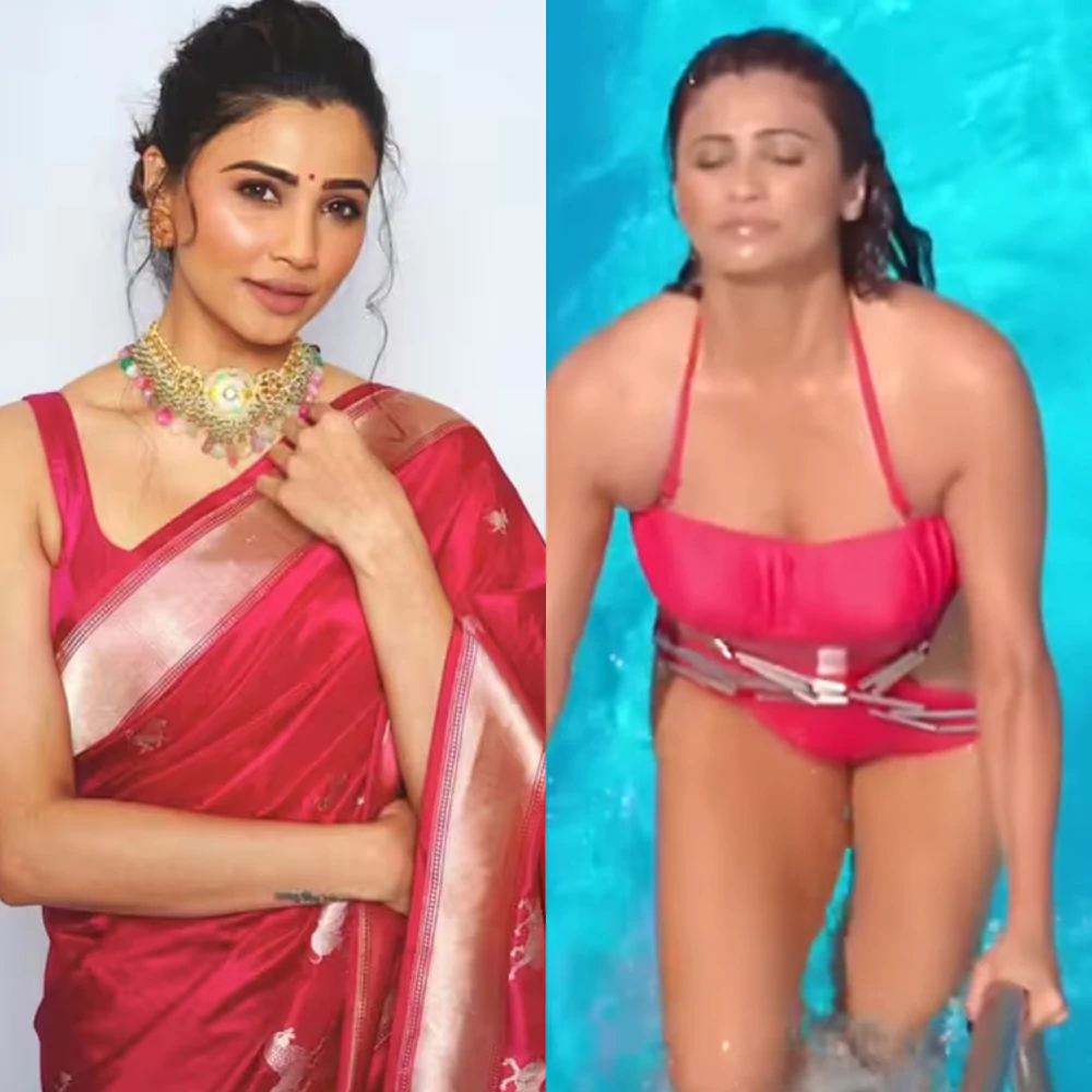 daisy shah pink swimsuit saree hate story 3 actress