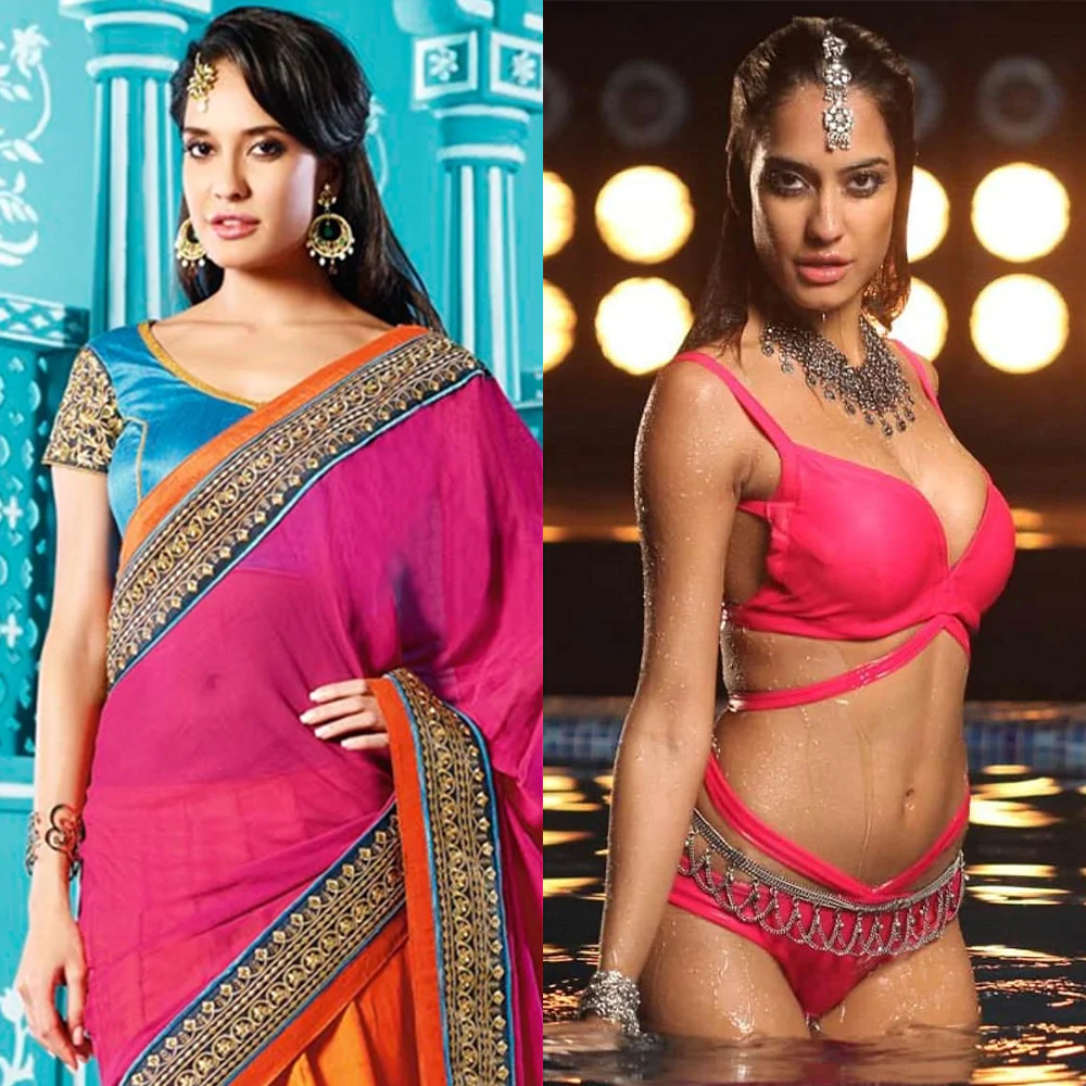 lisa haydon pink bikini wet sexy body saree