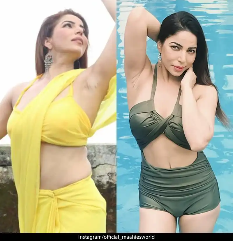 mahi khan farhana shaikh bikini yellow saree web series actress