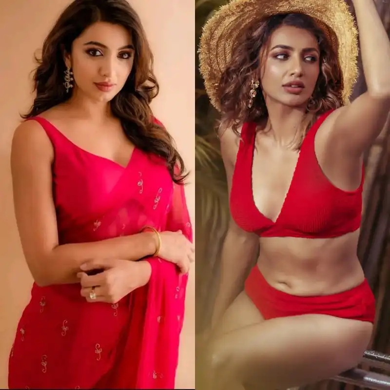 tejaswi madivada red bikini saree sexy body telugu actress